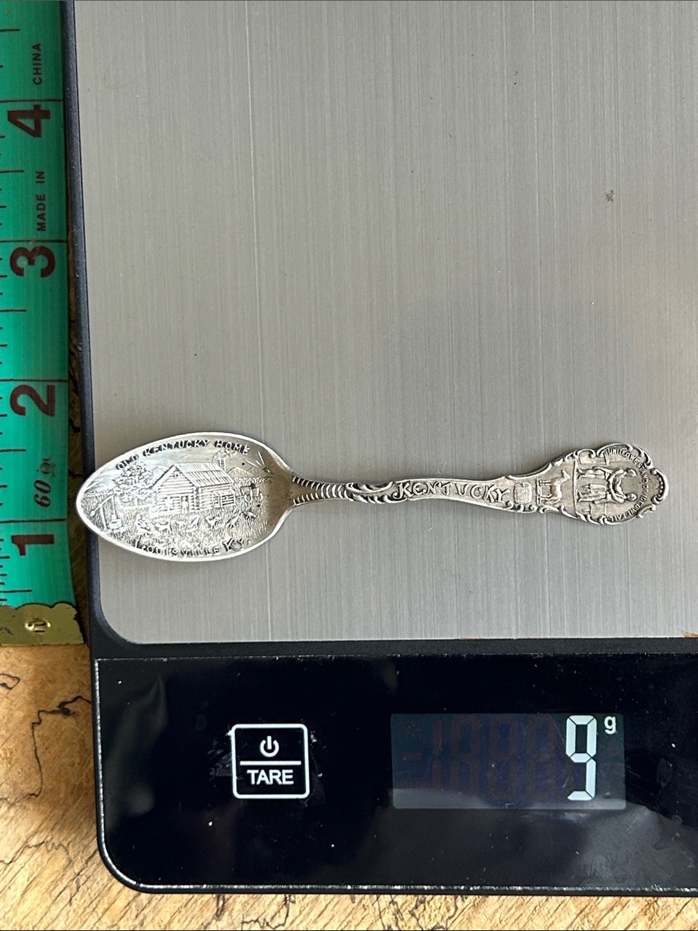 9 grams Sterling Silver Decorative Souvenir Spoon - “Kentucky Home”
